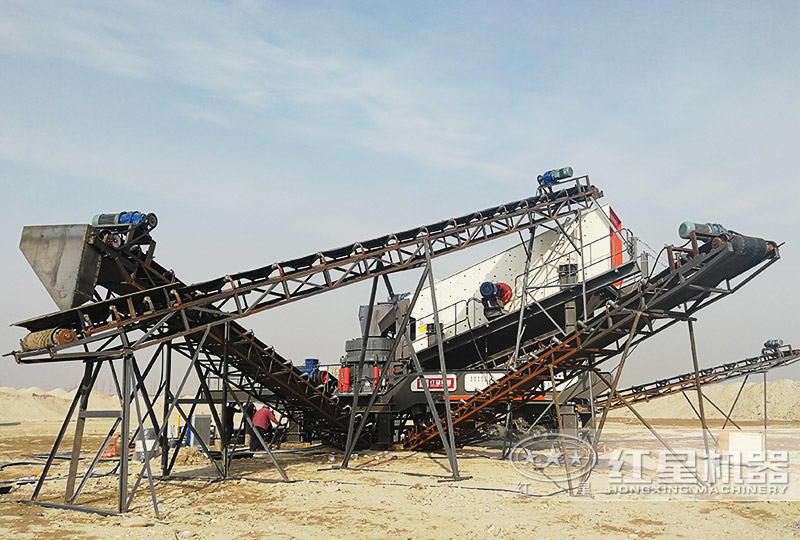 輪胎圓錐移動破碎機現場，單機作業(yè)，效能高節(jié)能